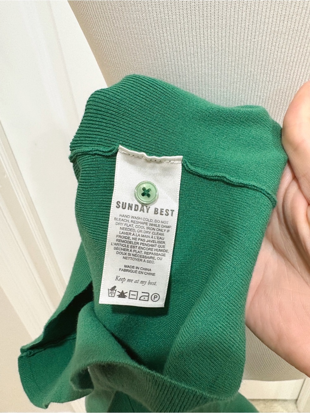 Sun-Deh Aritzia Green Button-Up Polo Cardigan Size XS - Picture 6 of 7